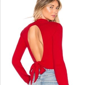 Tie Back Sweater in Red